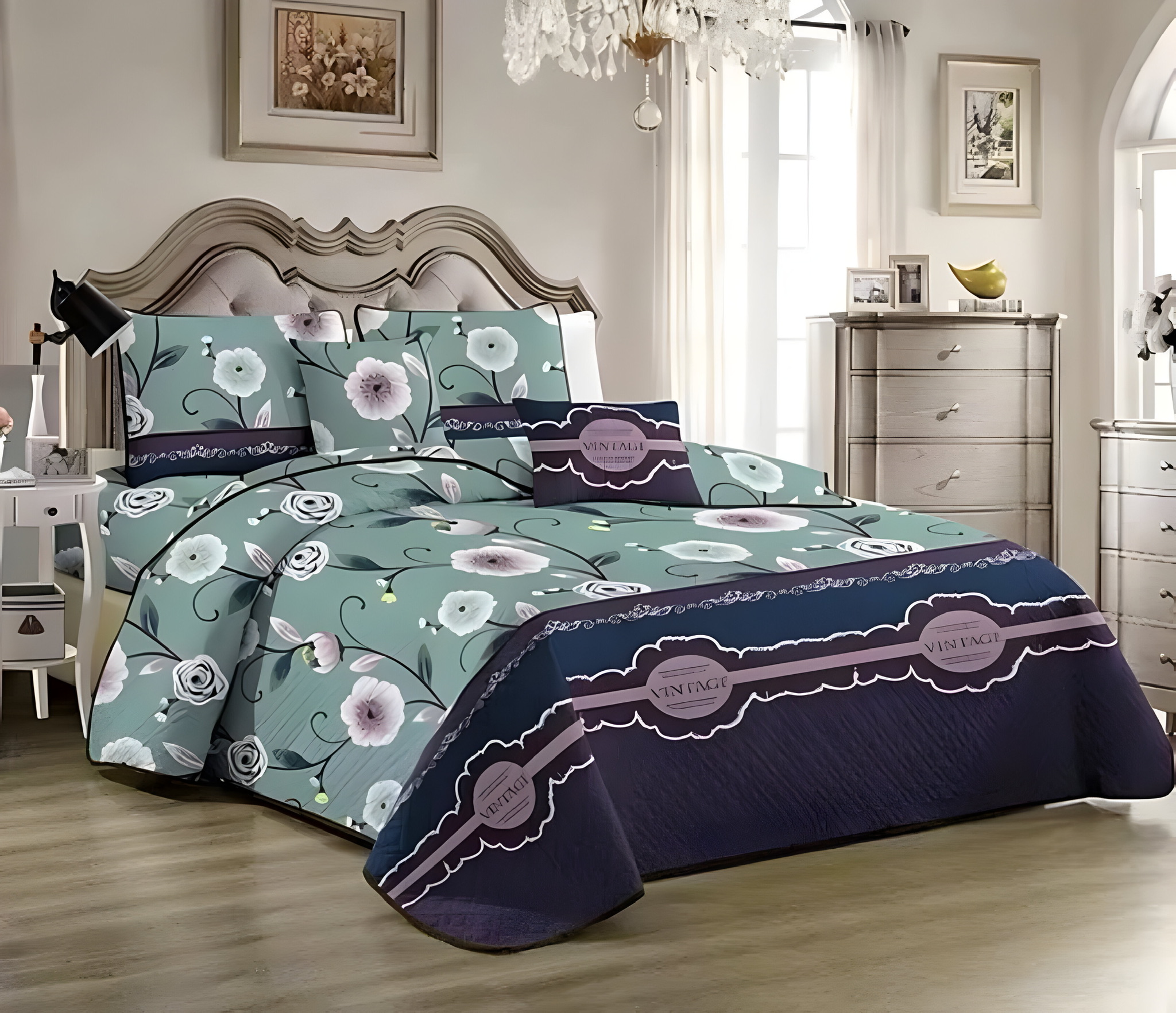 CUBRECAMA MICROFIBRA MULTICOLOR QUILT O COLCHA VERANO 2 PLAZA - 1