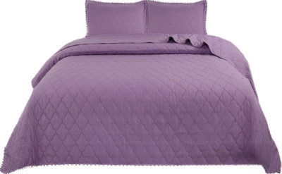 CUBRECAMA 1.5 PLAZAS ALGODÓN NEGRO QUILT - 1