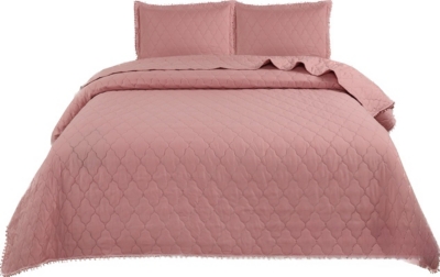CUBRECAMA 1.5 PLAZAS ALGODÓN DAMASCO QUILT - 1