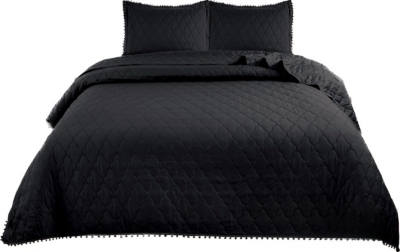 CUBRECAMA 1.5 PLAZAS ALGODÓN AZUL QUILT - 1