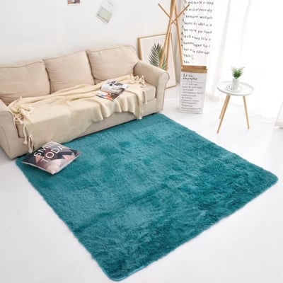 ALFOMBRA SHAGGY PELUDAS TURQUESA 240 X 200 CM - 1