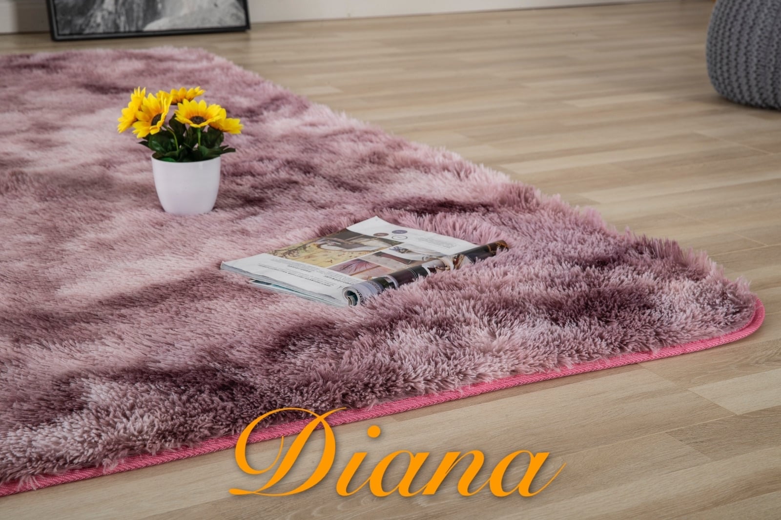 ALFOMBRA SHAGGY PELUDAS MORADO JASPEADO 180 X 200 CM - 1