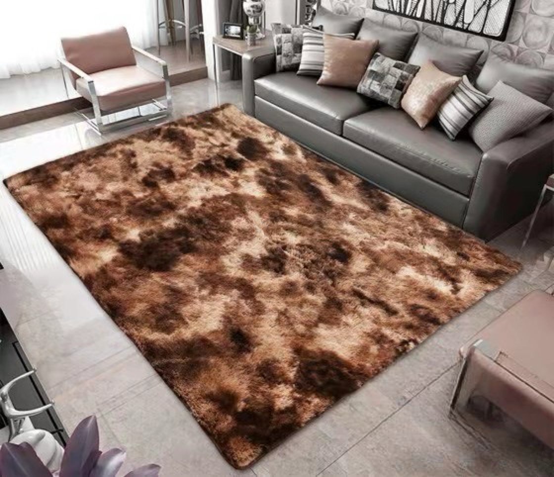 ALFOMBRA SHAGGY PELUDAS CAFE BLANCO 180 X 200 CM - 1