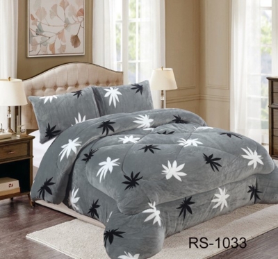 CUBRECAMA MICROFIBRA MORADO QUILT CON CHIPORRO INVIERNO 1.5P - 1