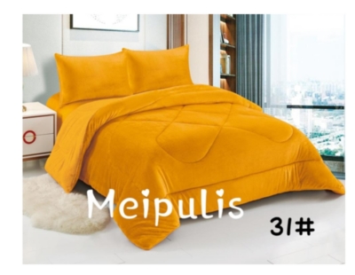 CUBRECAMA MICROFIBRA AMARILLO QUILT CON CHIPORRO INVIERNO 1.5P - 1