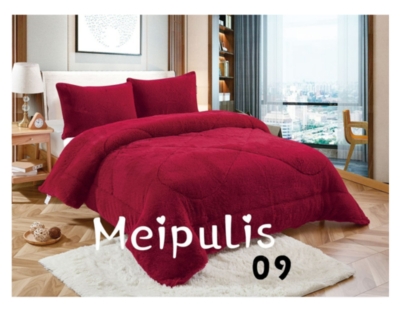 CUBRECAMA MICROFIBRA ROJO QUILT PELUDO CON CHIPORRO INVIERNO 2 PLAZAS - 1