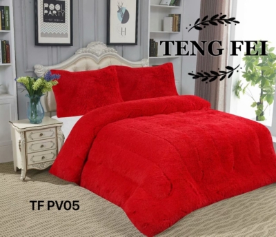 CUBRECAMA MICROFIBRA MULTICOLOR QUILT PELUDO CON CHIPORRO INVIERNO 2 PLAZAS - 1