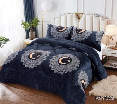 CUBRECAMA MICROFIBRA MULTICOLOR QUILT CON CHIPORRO INVIERNO 2P - 1