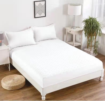 CUBRECOLCHÓN MICROFIBRA BLANCO LISO IMPERMEABLE KING 180X200 - 1
