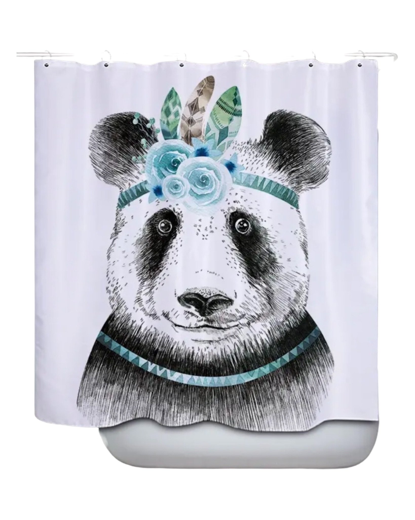 CORTINA DE BAÑO DE TELA MAS FORRO IMPERMEABLE - 1