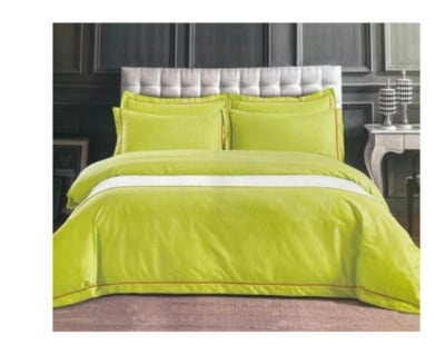 SET SÁBANAS 1.5 PLAZAS 200 HILOS VERDE LISO + FUNDAS - 1