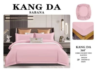 SET SÁBANAS 1.5 PLAZAS 200 HILOS MULTICOLOR LISO + FUNDAS - 1