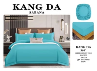 SET SÁBANAS KING 200 HILOS MULTICOLOR LISO - 1