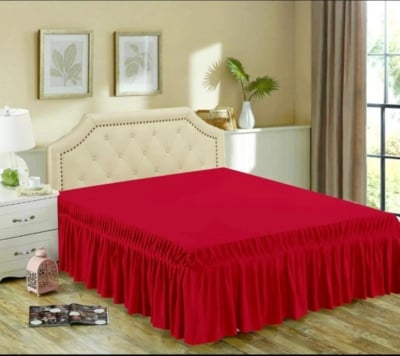 FALDÓN CAMA KING MICROFIBRA ROJO QUILT 180X200 - 1