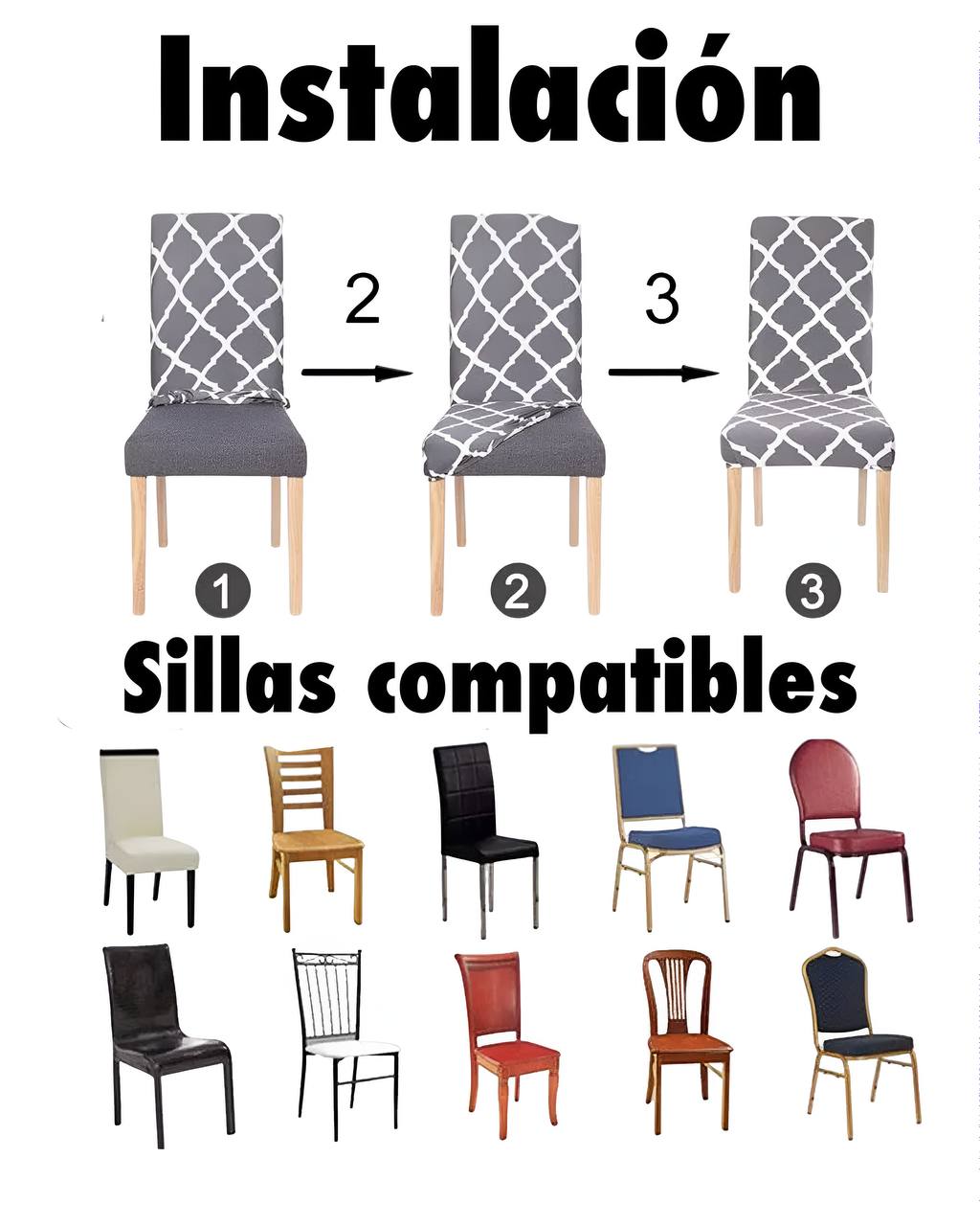 JUEGO DE 6 FUNDAS DE SILLAS - 3