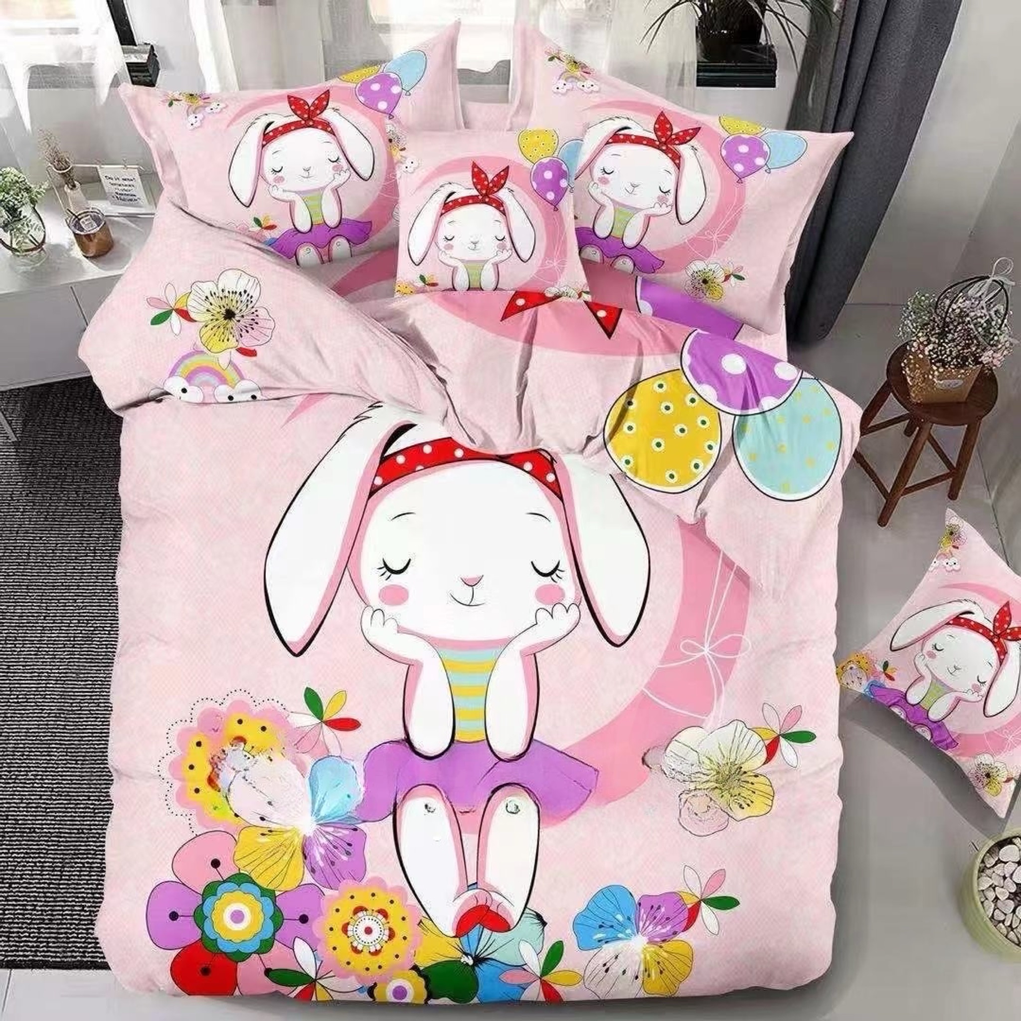 CUBRECAMA MICROFIBRA MULTICOLOR QUILT 1.5 PLAZA REVERSIBLES - 1