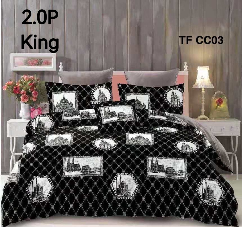 CUBRECAMA MICROFIBRA MULTICOLOR LISO QUILT KING SUPER KING REVERSIBLES - 1