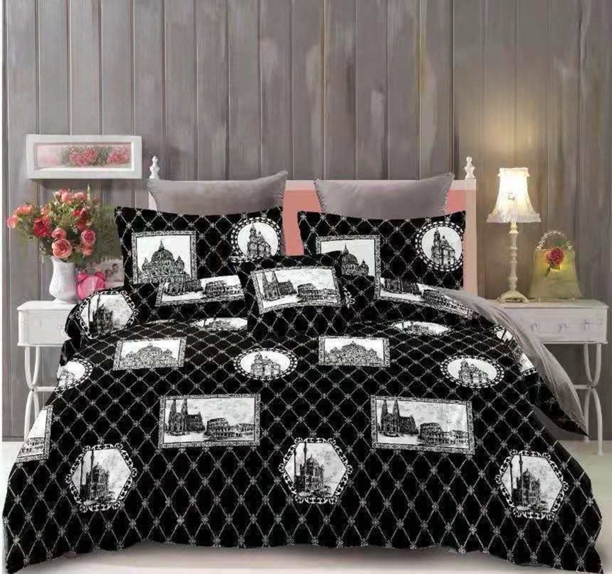 CUBRECAMA MICROFIBRA MULTICOLOR QUILT KING SUPER KING REVERSIBLES - 1