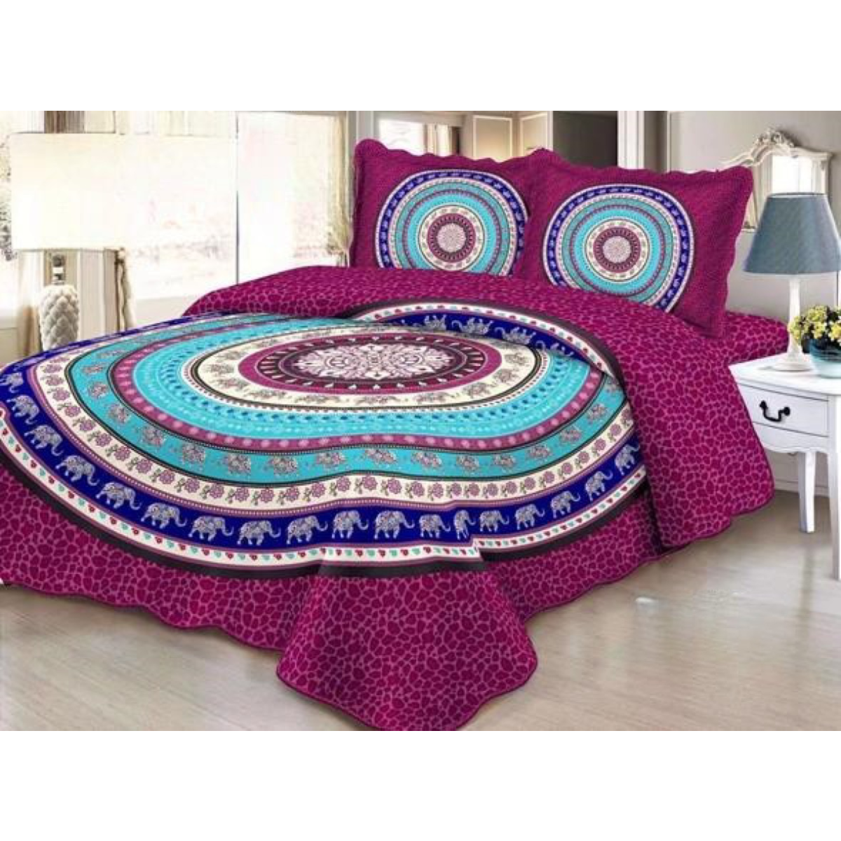 CUBRECAMA MULTICOLOR QUILT VERANO 2 PLAZA - 1