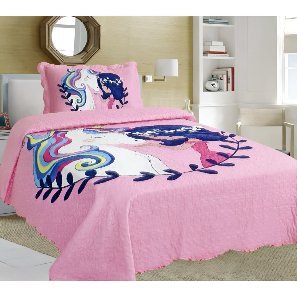 CUBRECAMA MULTICOLOR QUILT VERANO 1.5 PLAZA - 1
