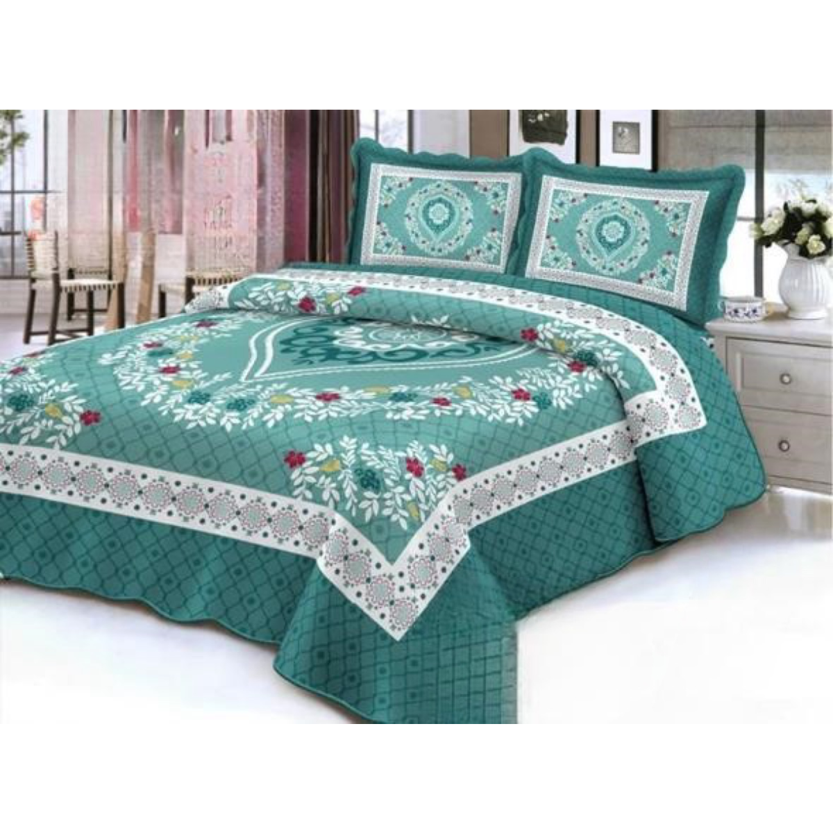 CUBRECAMA MULTICOLOR QUILT VERANO 2 PLAZA - 1