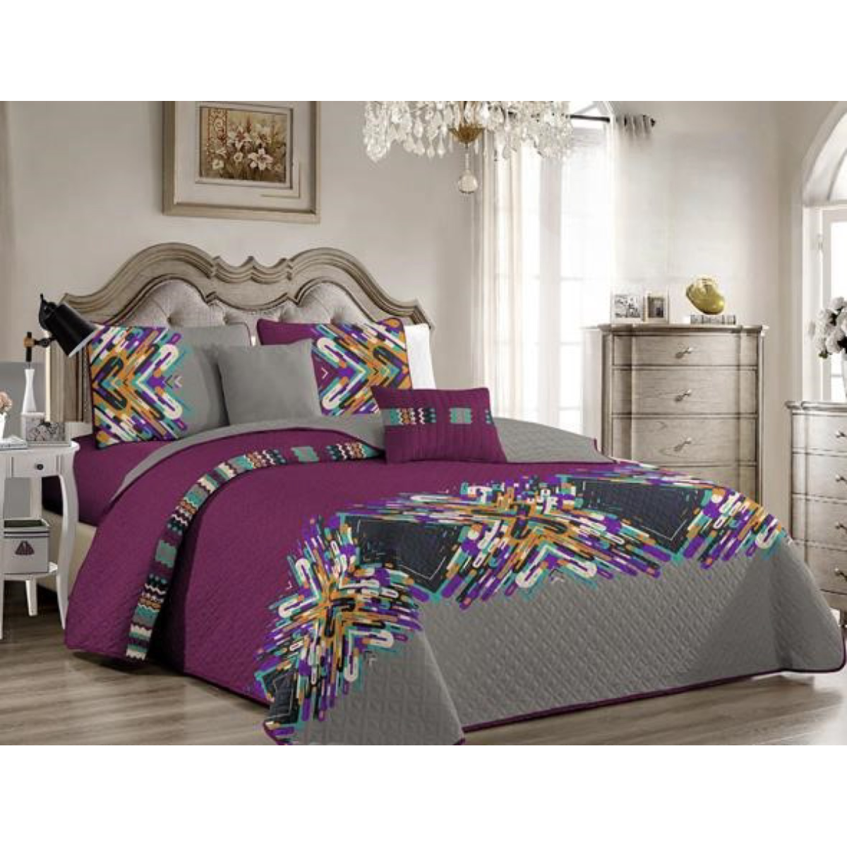 CUBRECAMA MULTICOLOR QUILT VERANO 1.5 PLAZA - 1