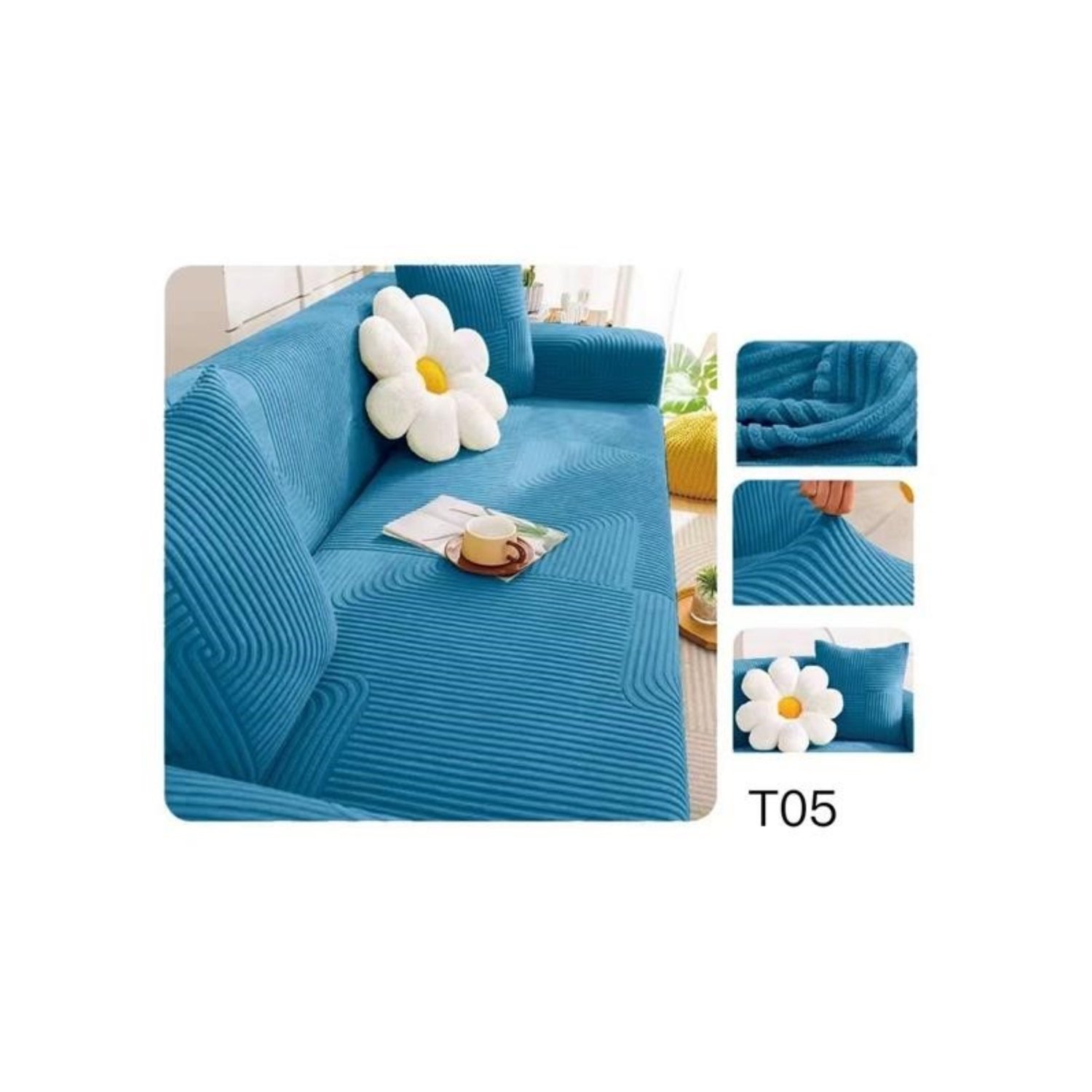 FUNDA DE SOFÁ TEXTURIZADA Y ELASTICADAS 1 CUERPO - 1