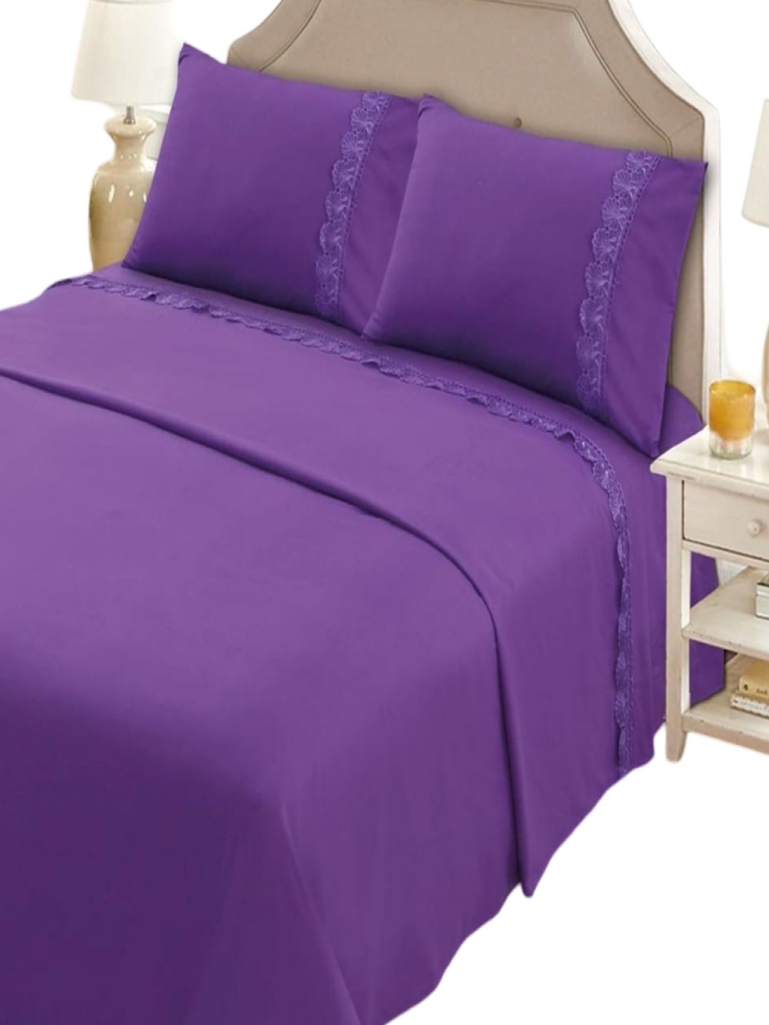 SET SÁBANAS 1.5 PLAZAS 144 HILOS POLIALGODÓN MULTICOLOR LISO - 2