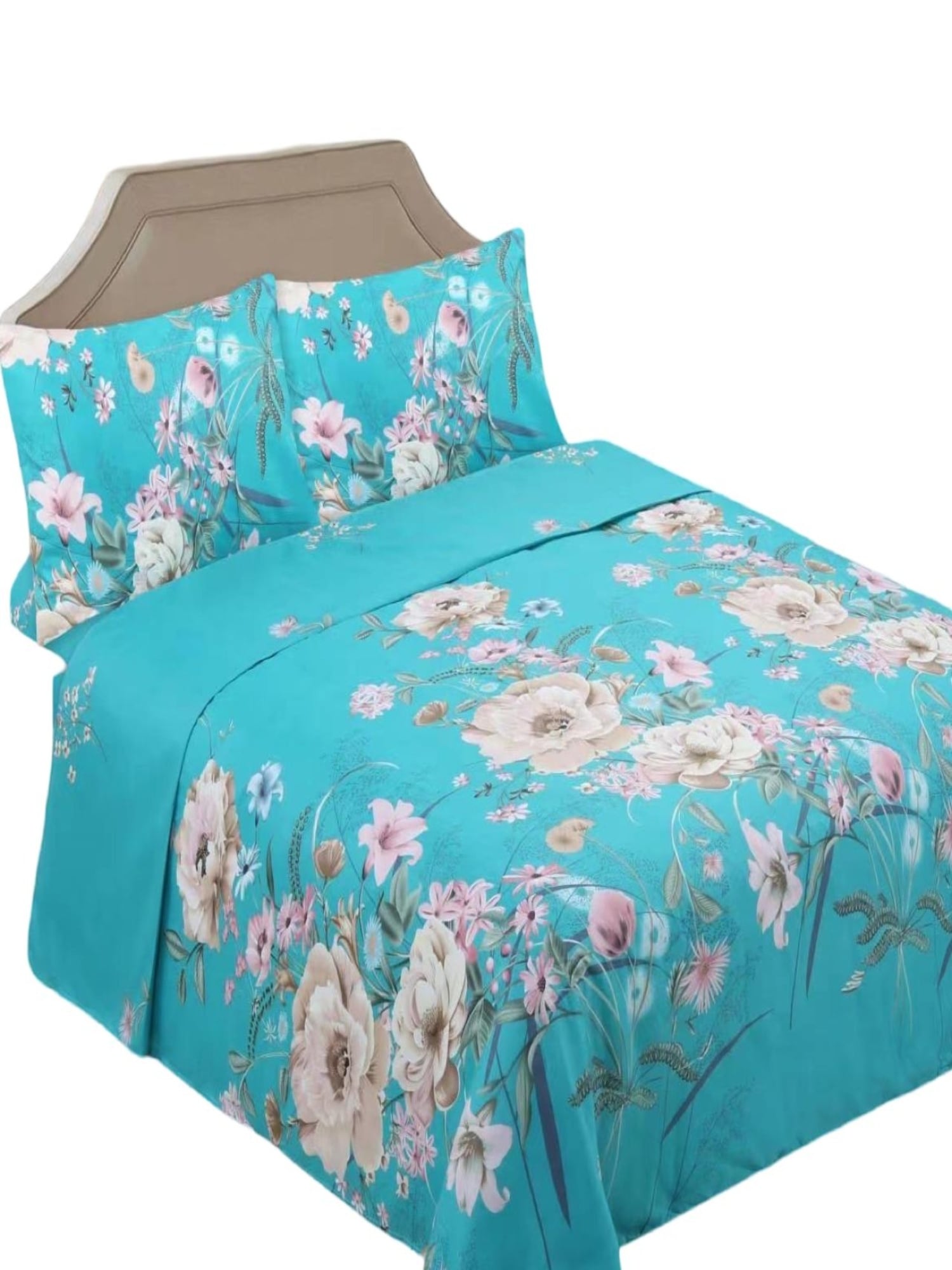 SET SÁBANAS 1.5 PLAZAS 144 HILOS POLIALGODÓN MULTICOLOR LISO - 1