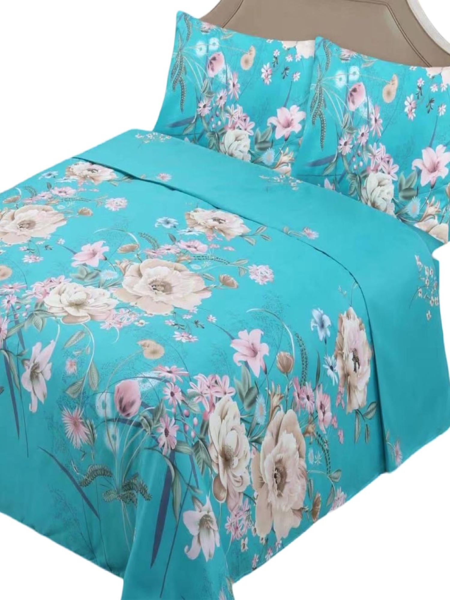 SET SÁBANAS 1.5 PLAZAS 144 HILOS POLIALGODÓN MULTICOLOR LISO - 2