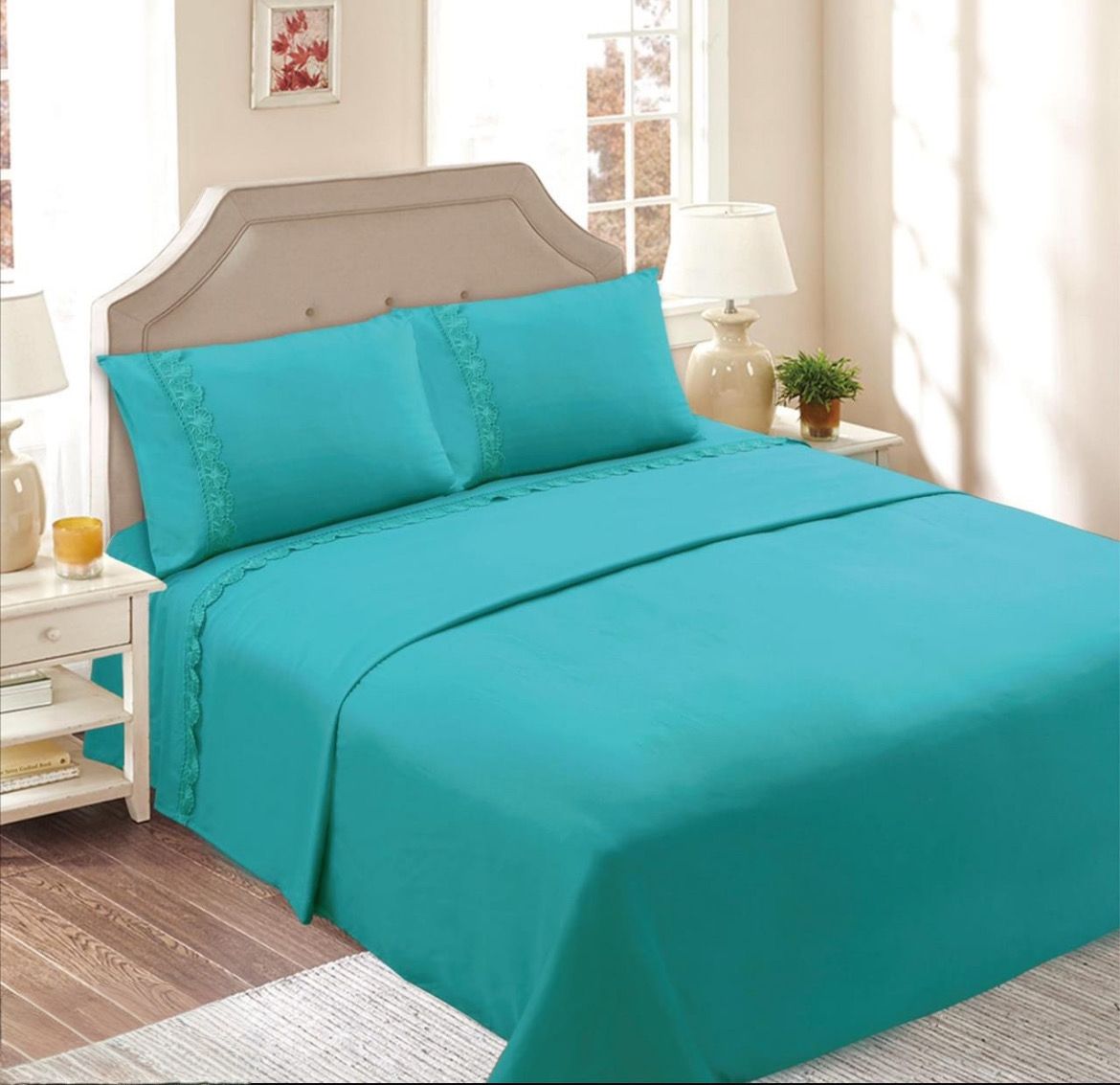 SET SÁBANAS KING 144 HILOS POLIALGODÓN MULTICOLOR LISO - 3