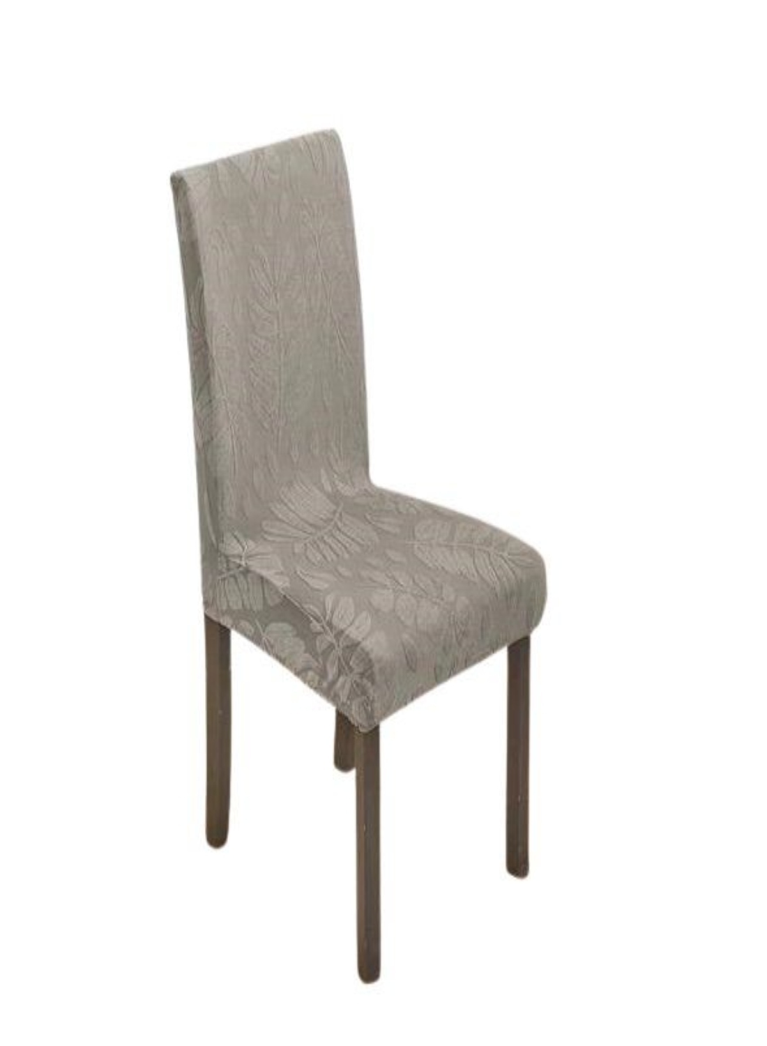 CUBRE SILLA CON DISEÑO HOJA BEIGE - 1