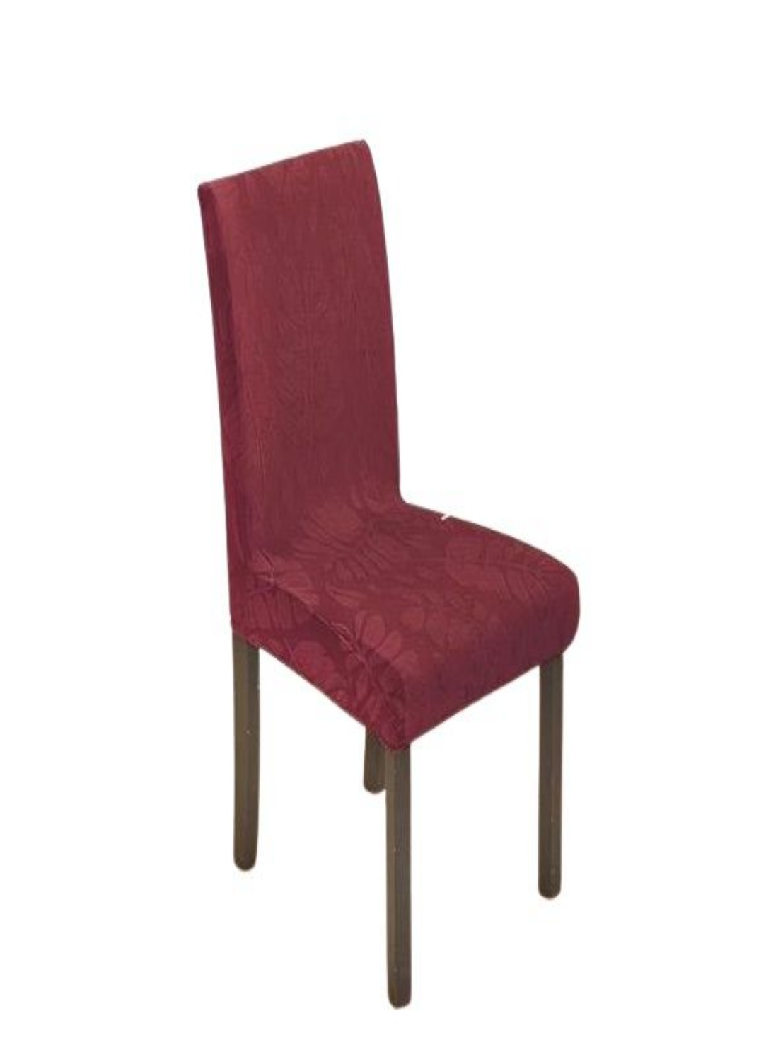 CUBRE SILLA CON DISEÑO HOJA BURDEO - 1