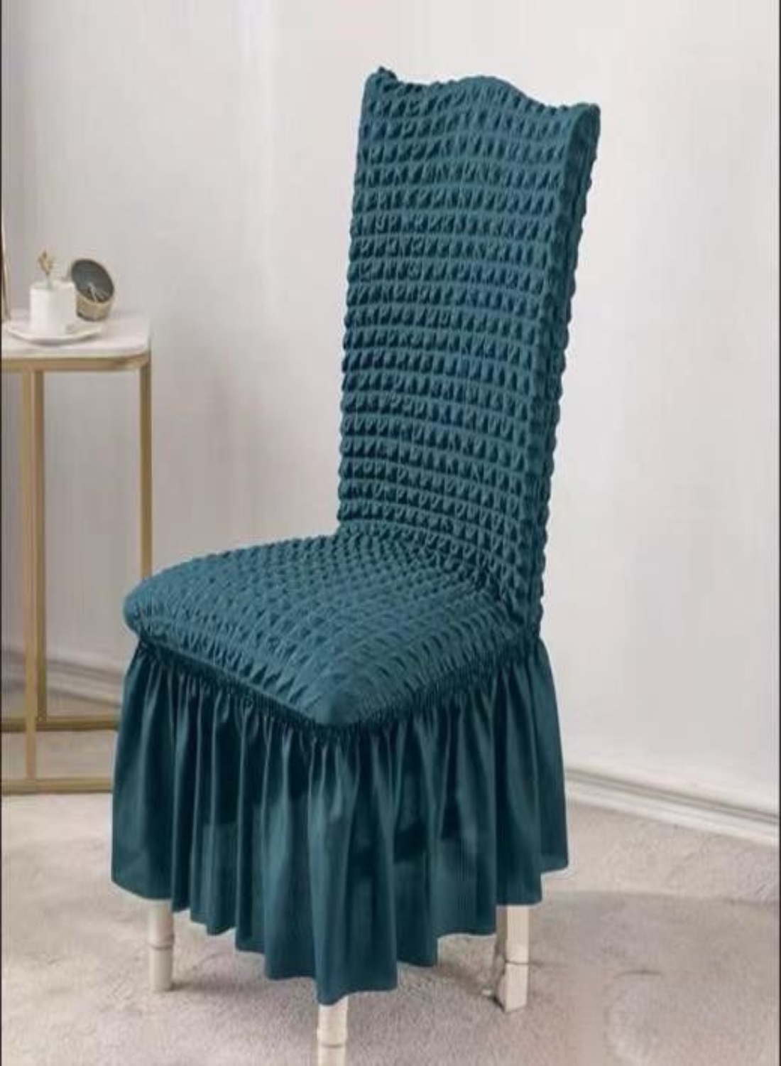 CUBRE SILLA TURKAS CON FARALAO TURQUESA - 3
