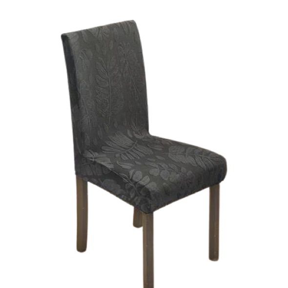 CUBRE SILLA CON DISEÑO HOJA GRIS - 1