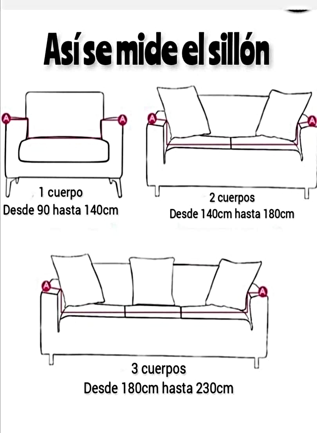 FUNDA ELASTICADAS SOFÁ 3 CUERPOS 230 X 180 CM MULTICOLOR - 4