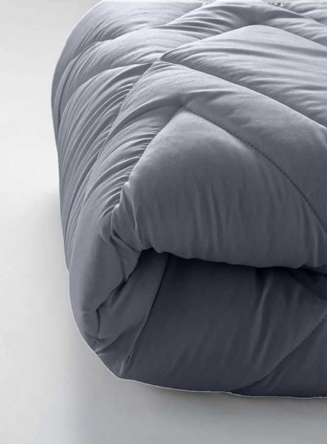 PLUMÓN 1.5 PLAZAS SEDA GRIS LISO NORDICO 200X230CM - 1