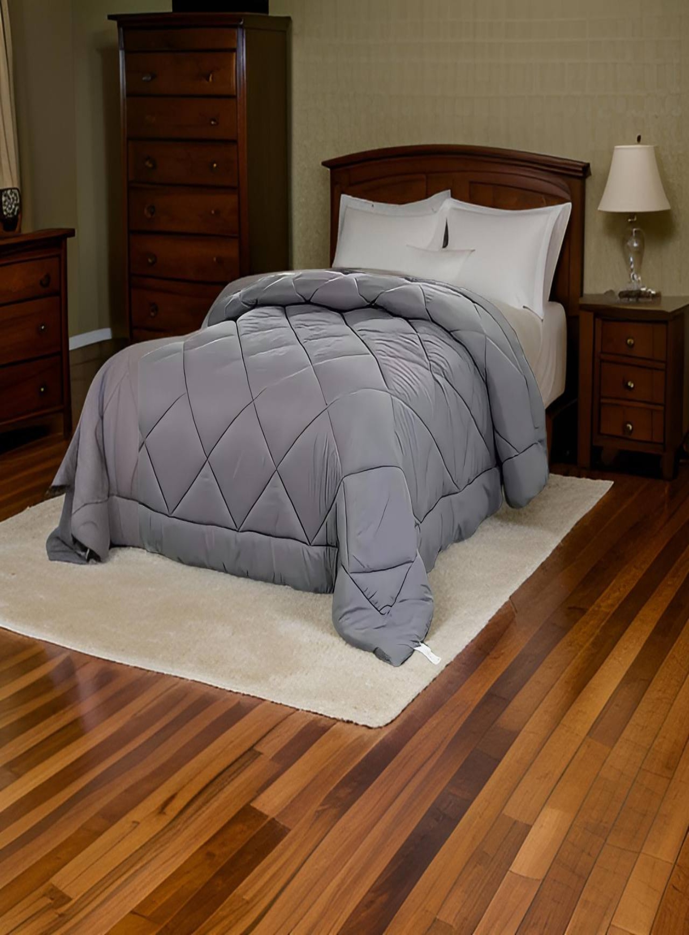 PLUMÓN 1.5 PLAZAS SEDA GRIS LISO NORDICO 200X230CM - 3