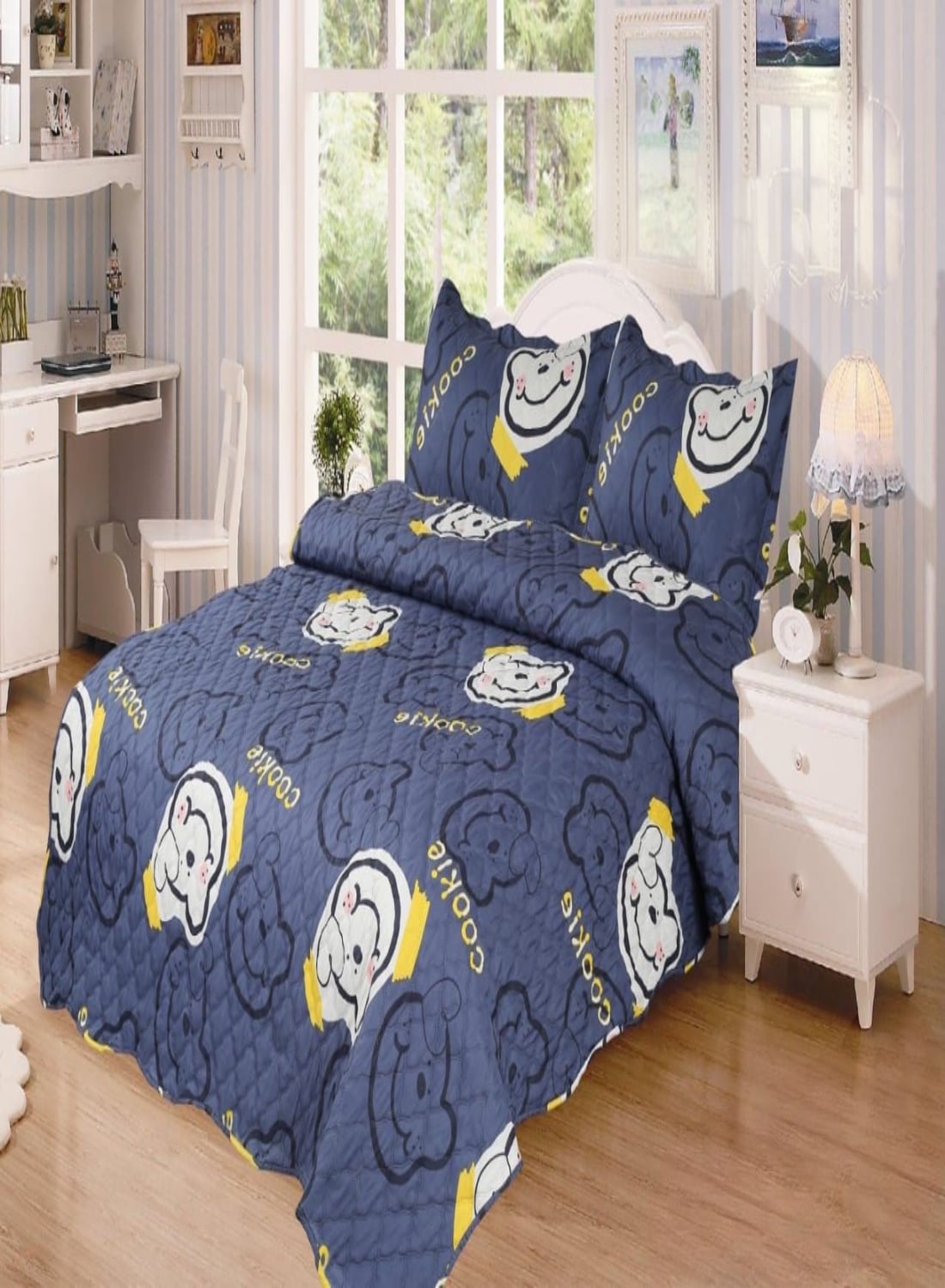 CUBRECAMA 1.5 PLAZAS MULTICOLOR QUILT VERANO - 3