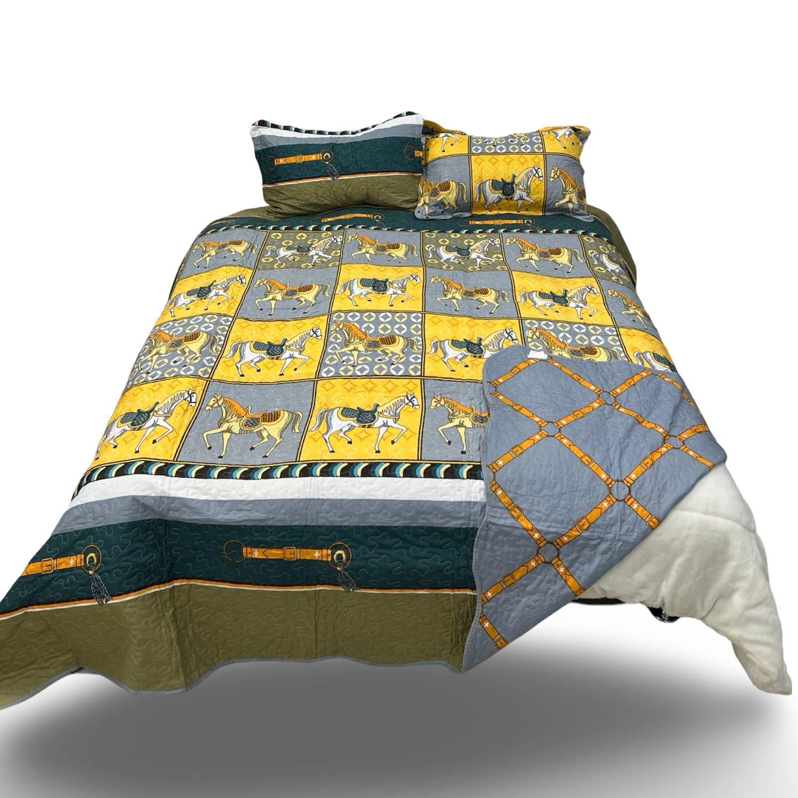 CUBRECAMA MULTICOLOR QUILT VERANO CABALLO KING SUPER KING - 1