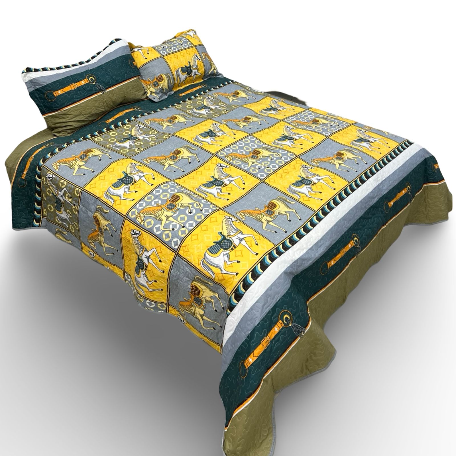 CUBRECAMA MULTICOLOR QUILT VERANO CABALLO KING SUPER KING - 3
