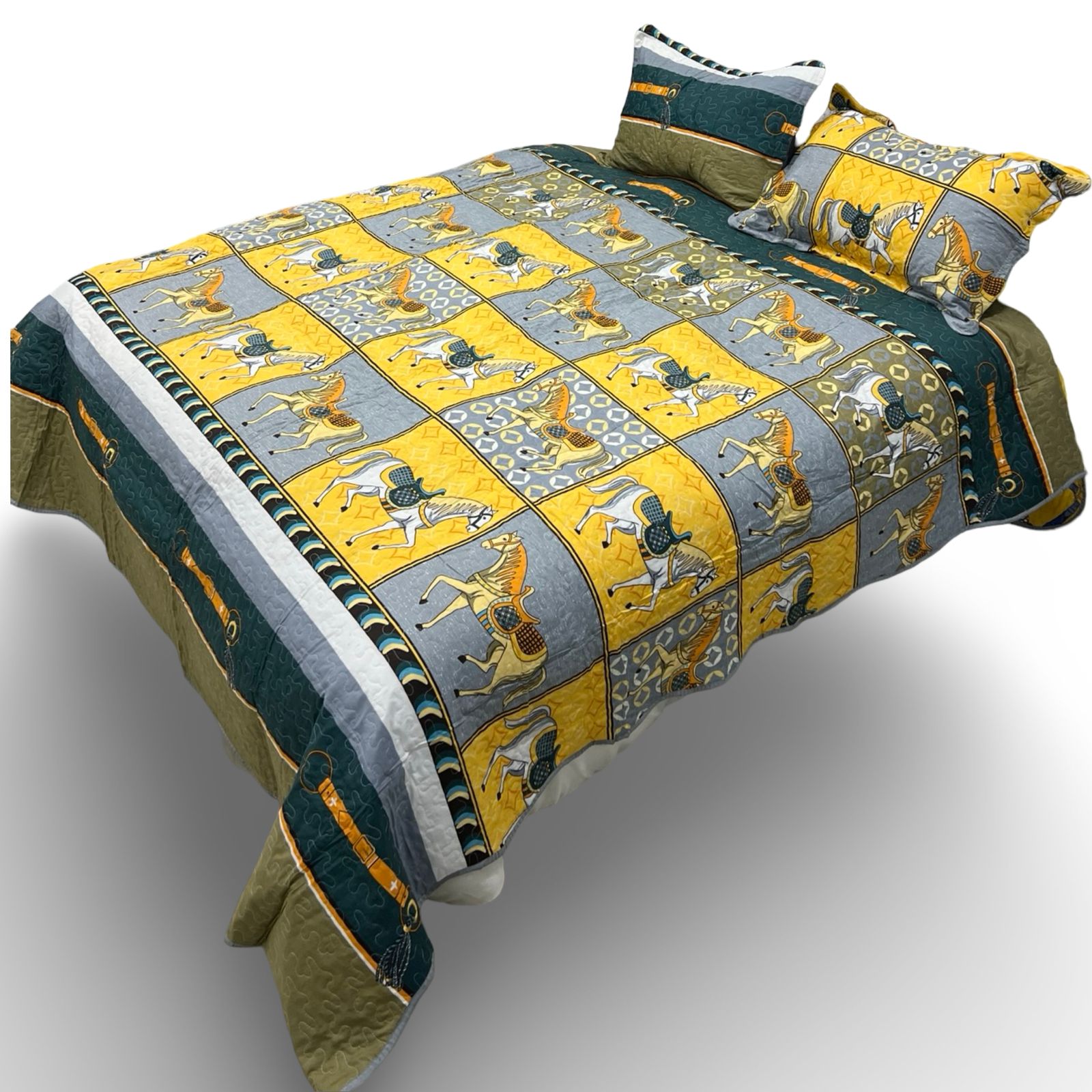 CUBRECAMA MULTICOLOR QUILT VERANO CABALLO KING SUPER KING - 4