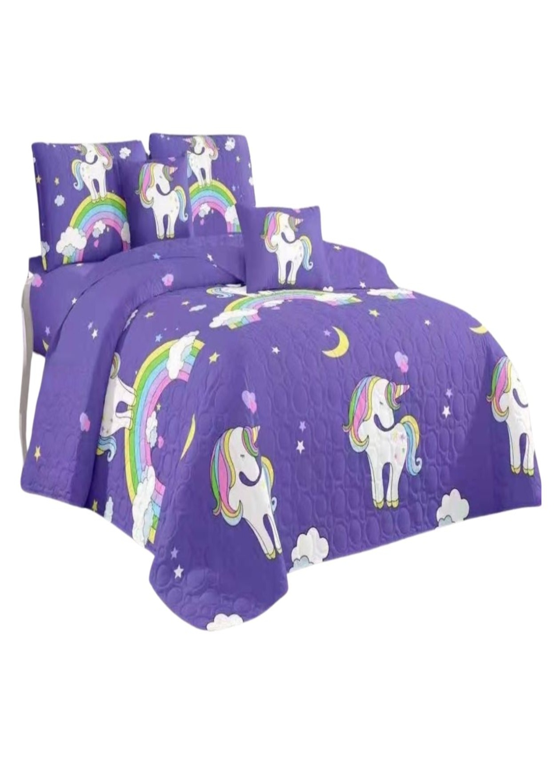 CUBRECAMA 1.5 PLAZAS MULTICOLOR QUILT VERANO - 1