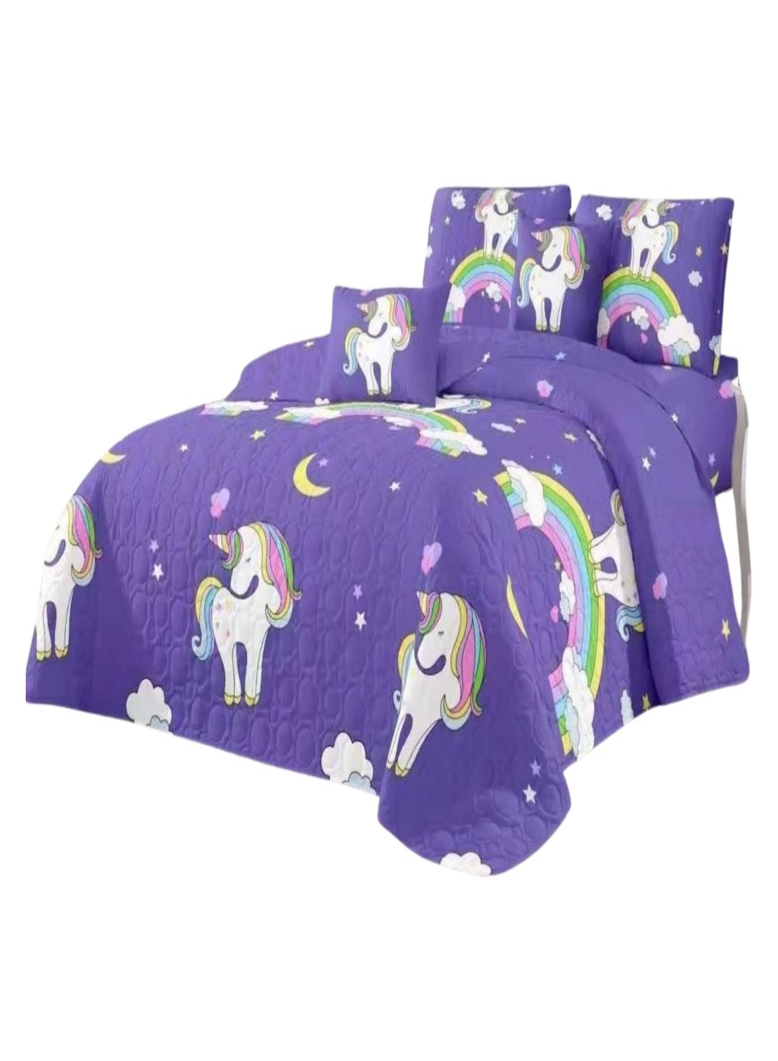 CUBRECAMA 1.5 PLAZAS MULTICOLOR QUILT VERANO - 2