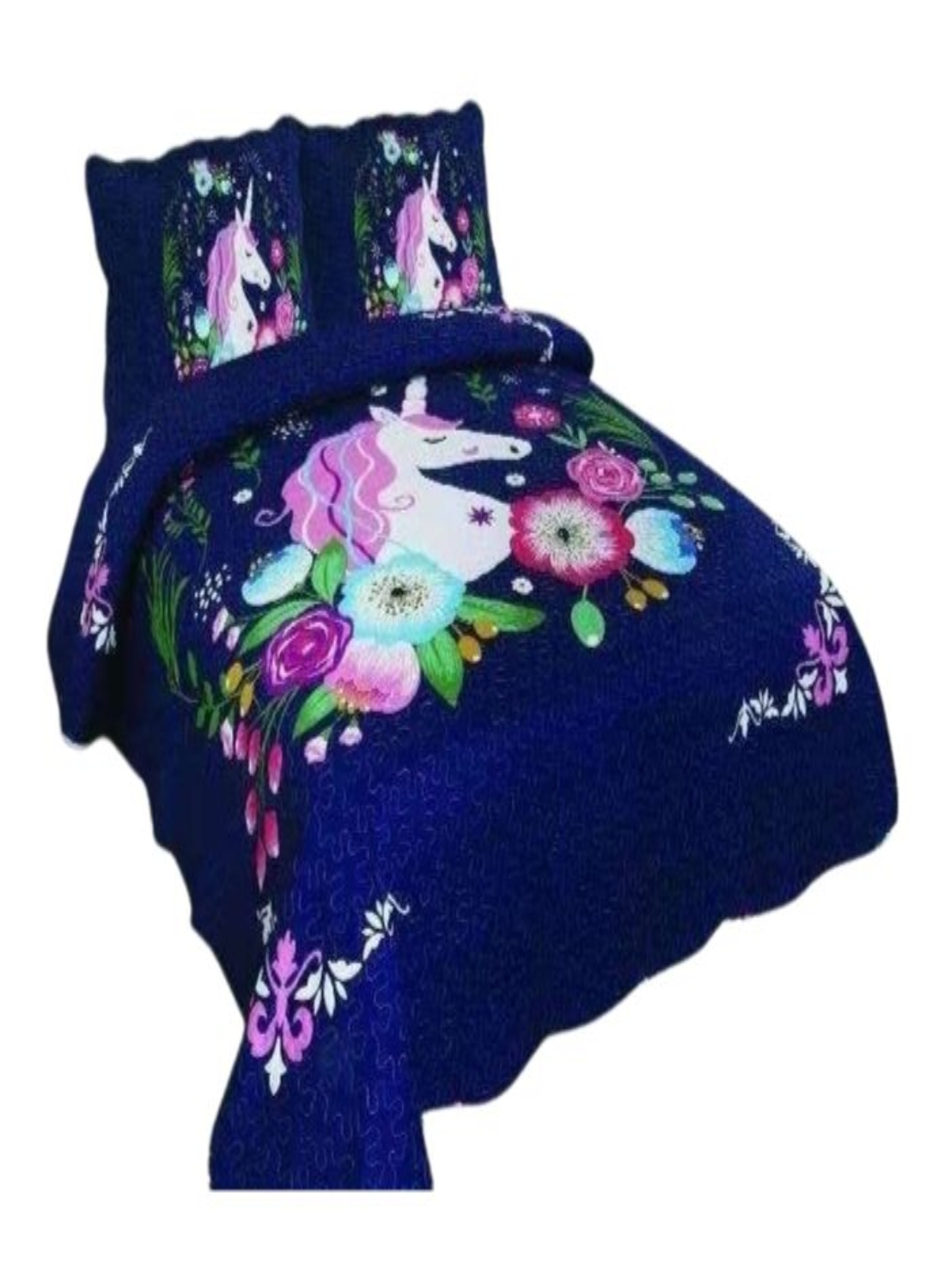 CUBRECAMA 1.5 PLAZAS MULTICOLOR QUILT VERANO - 1