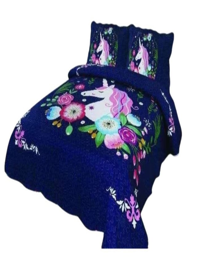 CUBRECAMA 1.5 PLAZAS MULTICOLOR QUILT VERANO - 2