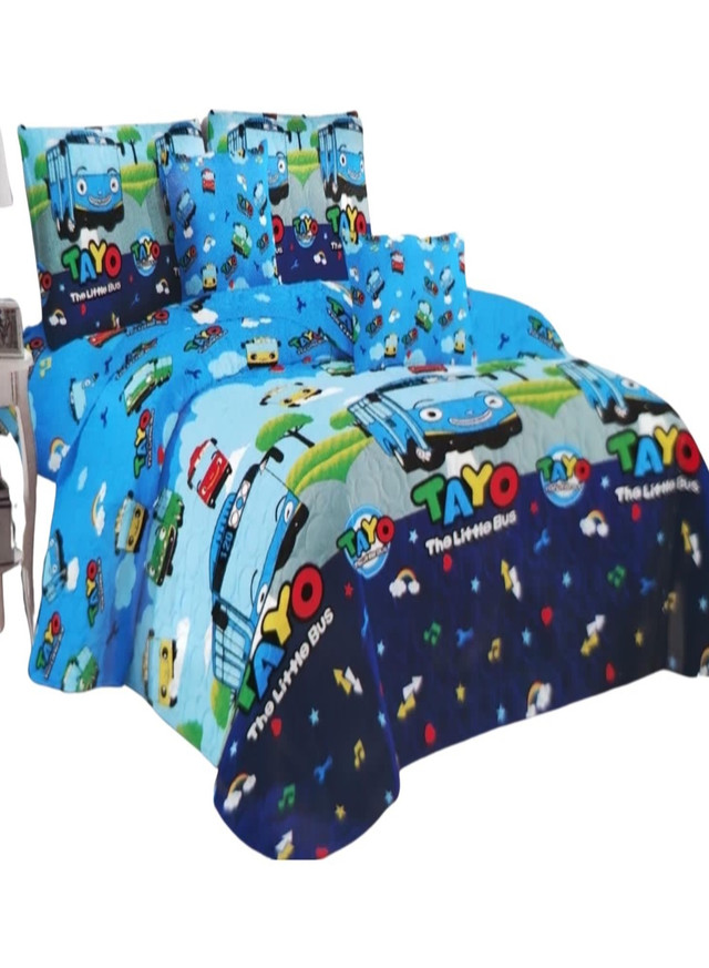 CUBRECAMA 1.5 PLAZAS MULTICOLOR QUILT VERANO - 1