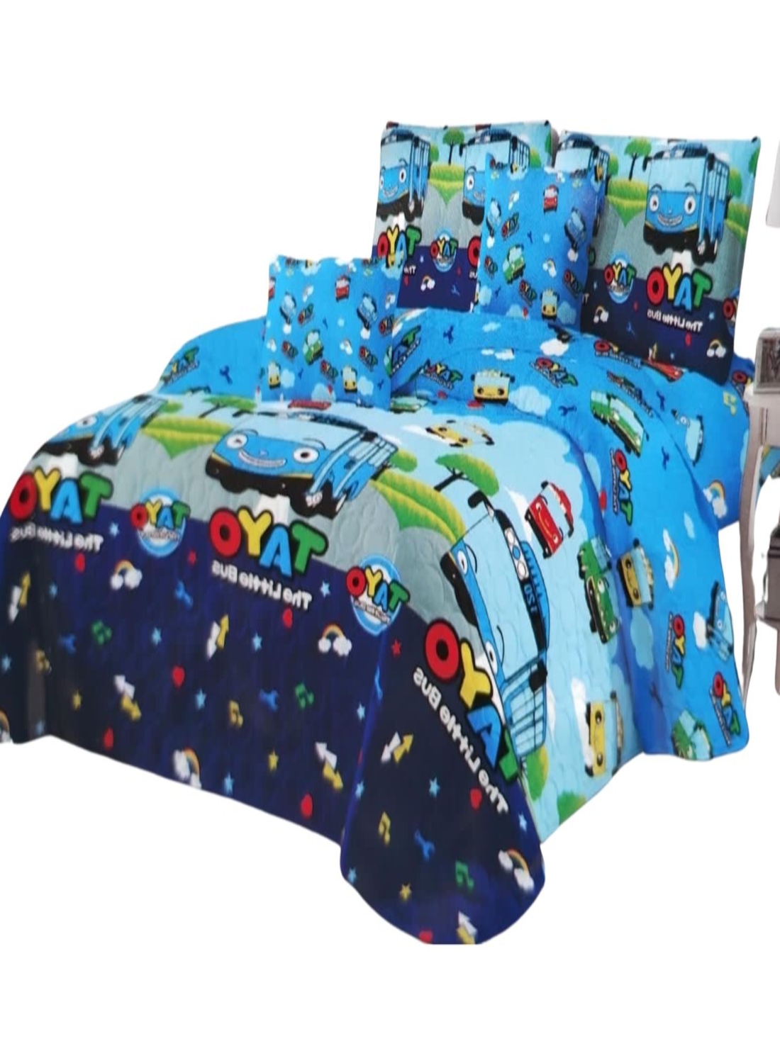 CUBRECAMA 1.5 PLAZAS MULTICOLOR QUILT VERANO - 2