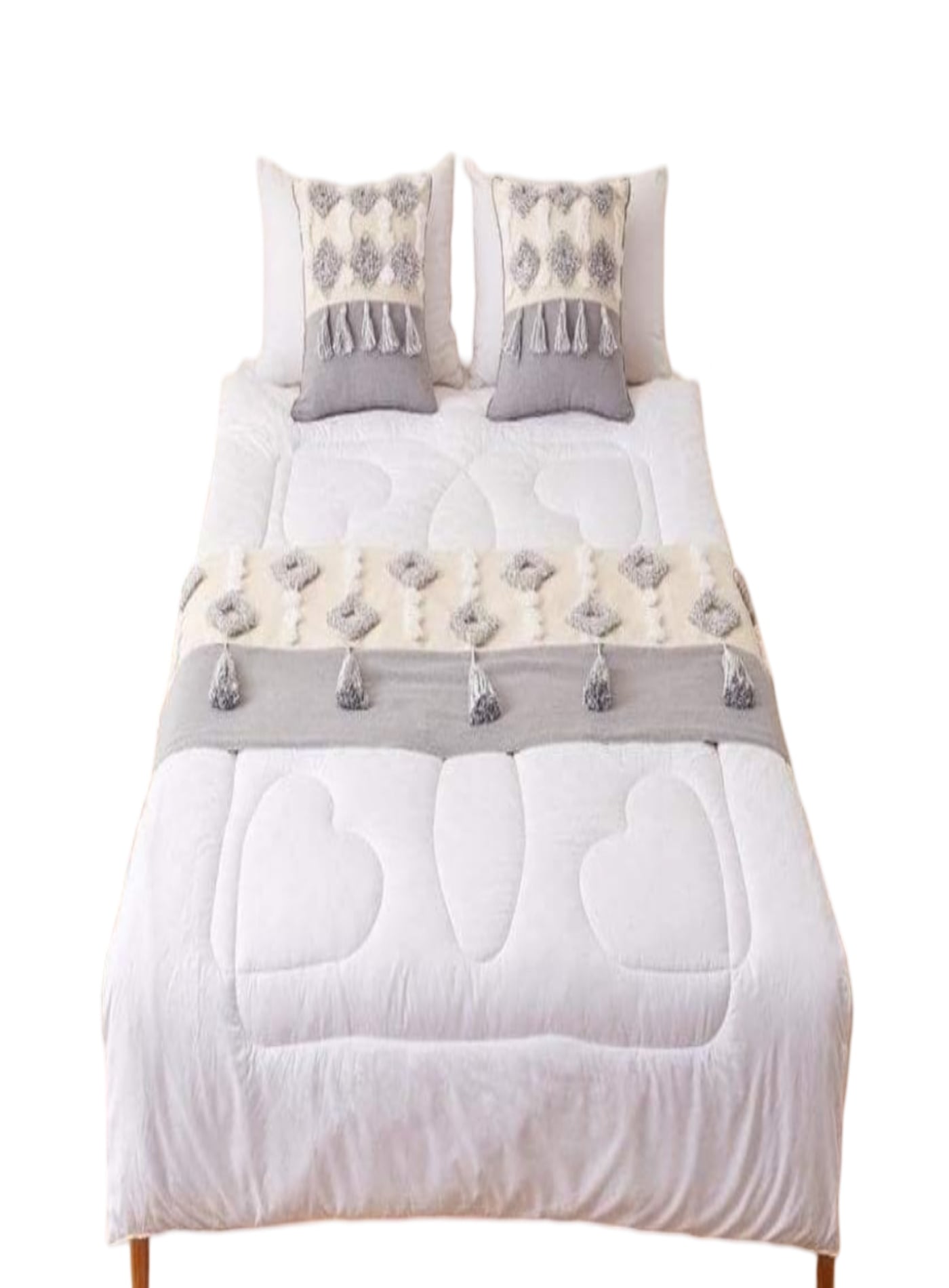 PIECERA BOHO ELEGANTE SIN FUNDAS 210 X 70 CM GRIS - 1
