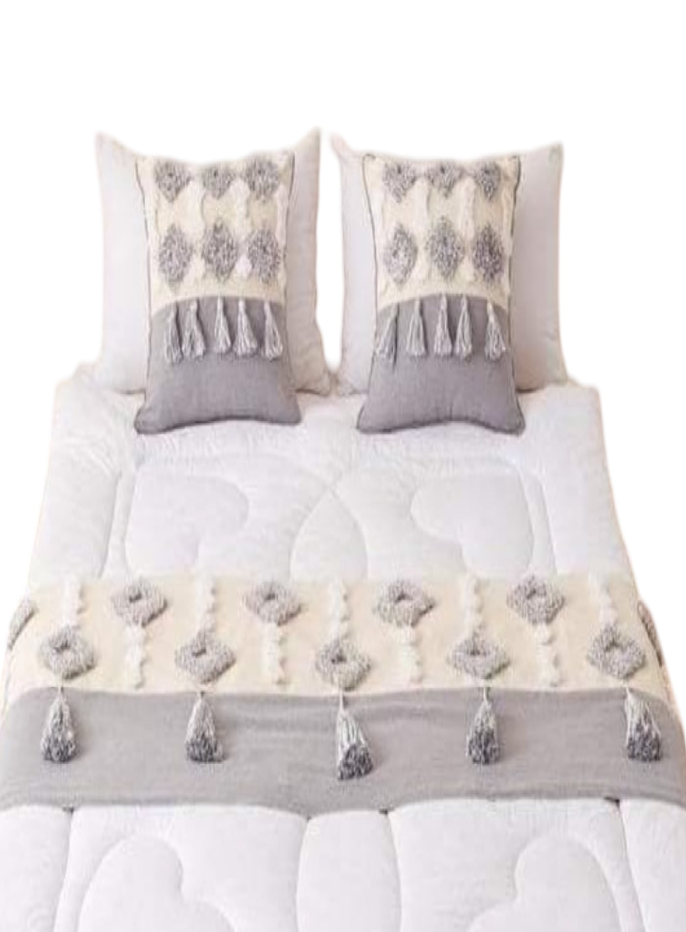 PIECERA BOHO ELEGANTE SIN FUNDAS 210 X 70 CM GRIS - 2